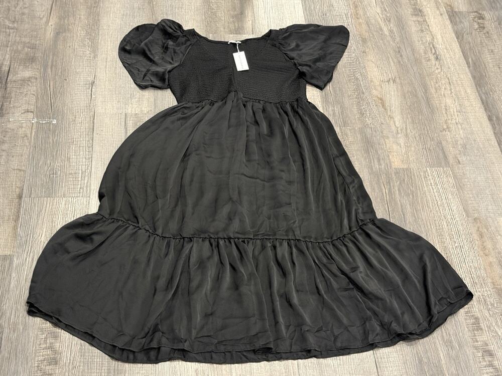 NWT Baltic Born Black Lovell Smocked Midi Dress Boho Prairie Size 1X